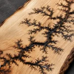 طرح لیختنبرگ روی تخته چوب طبیعی و سوخت‌نگاری الکتریکی با رزین